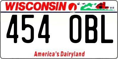 WI license plate 454OBL