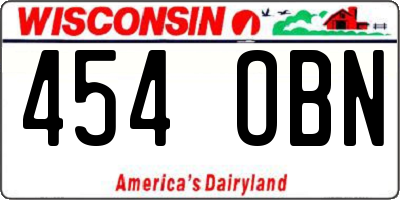 WI license plate 454OBN