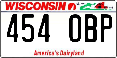 WI license plate 454OBP