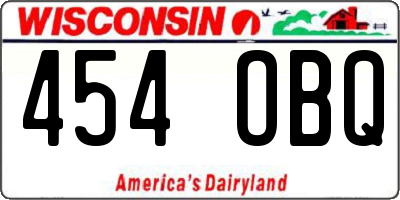 WI license plate 454OBQ