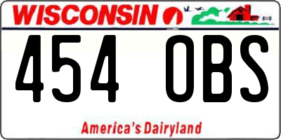 WI license plate 454OBS
