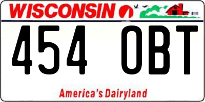 WI license plate 454OBT