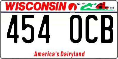 WI license plate 454OCB