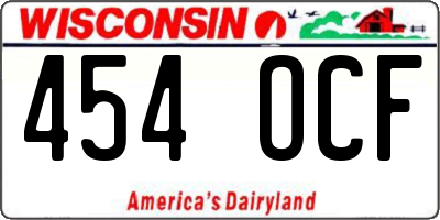 WI license plate 454OCF