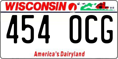 WI license plate 454OCG
