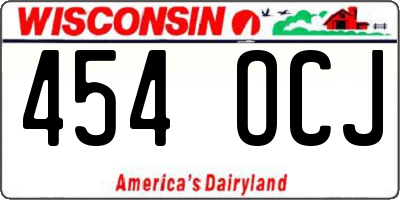 WI license plate 454OCJ