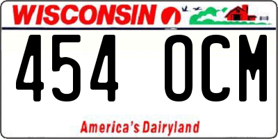 WI license plate 454OCM