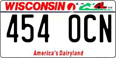 WI license plate 454OCN