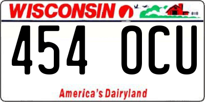 WI license plate 454OCU