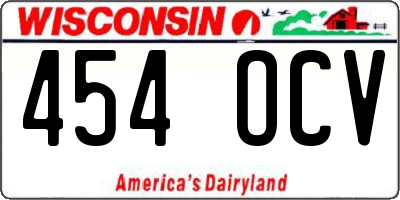 WI license plate 454OCV