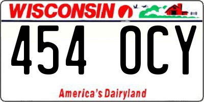 WI license plate 454OCY
