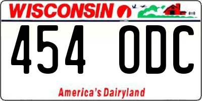 WI license plate 454ODC