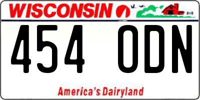 WI license plate 454ODN