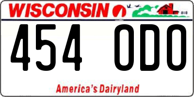 WI license plate 454ODO