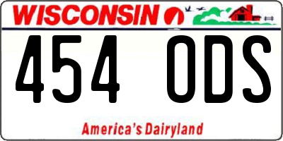 WI license plate 454ODS