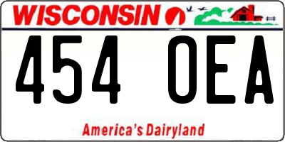 WI license plate 454OEA
