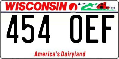 WI license plate 454OEF