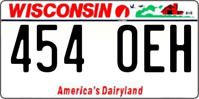 WI license plate 454OEH