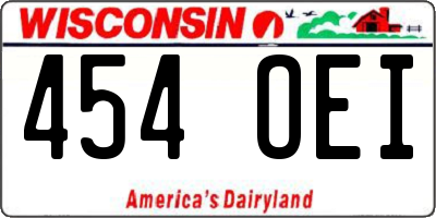 WI license plate 454OEI
