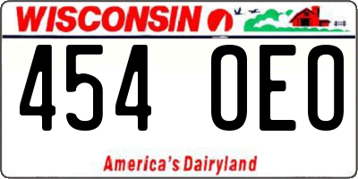 WI license plate 454OEO