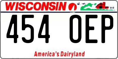 WI license plate 454OEP