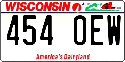 WI license plate 454OEW