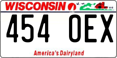 WI license plate 454OEX