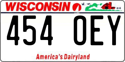 WI license plate 454OEY