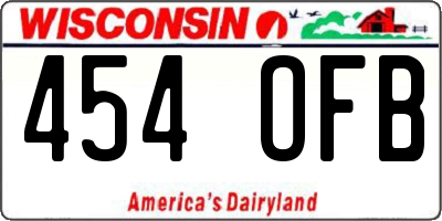 WI license plate 454OFB