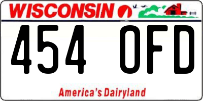 WI license plate 454OFD