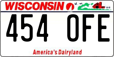 WI license plate 454OFE