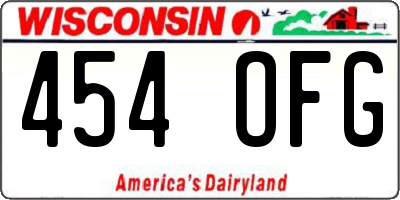 WI license plate 454OFG