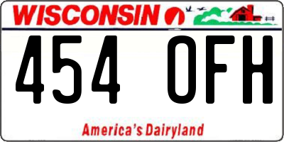 WI license plate 454OFH
