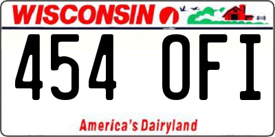 WI license plate 454OFI