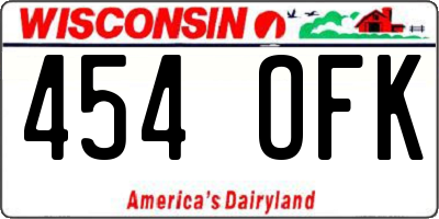 WI license plate 454OFK
