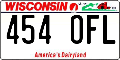 WI license plate 454OFL