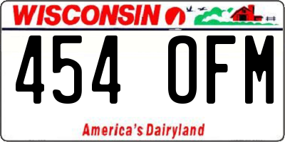 WI license plate 454OFM