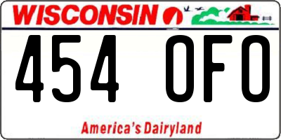 WI license plate 454OFO