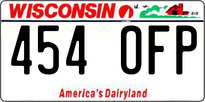 WI license plate 454OFP