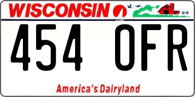 WI license plate 454OFR