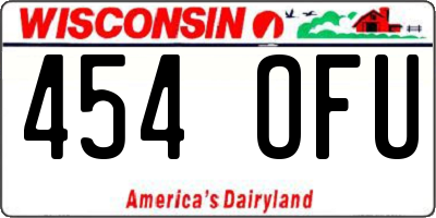 WI license plate 454OFU