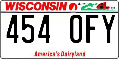 WI license plate 454OFY