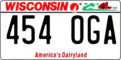 WI license plate 454OGA