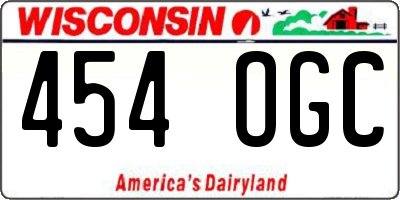 WI license plate 454OGC