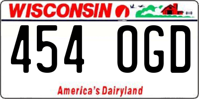 WI license plate 454OGD