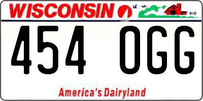WI license plate 454OGG