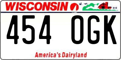 WI license plate 454OGK