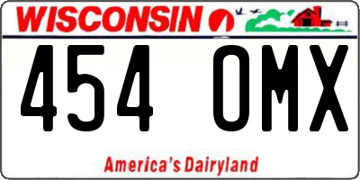 WI license plate 454OMX