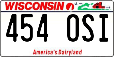 WI license plate 454OSI