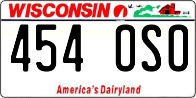 WI license plate 454OSO